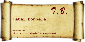 Tatai Borbála névjegykártya